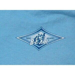 Bear Surf  T-Shirt Mens Size Medium Old Logo Cotton Blue Vintage Made In USA